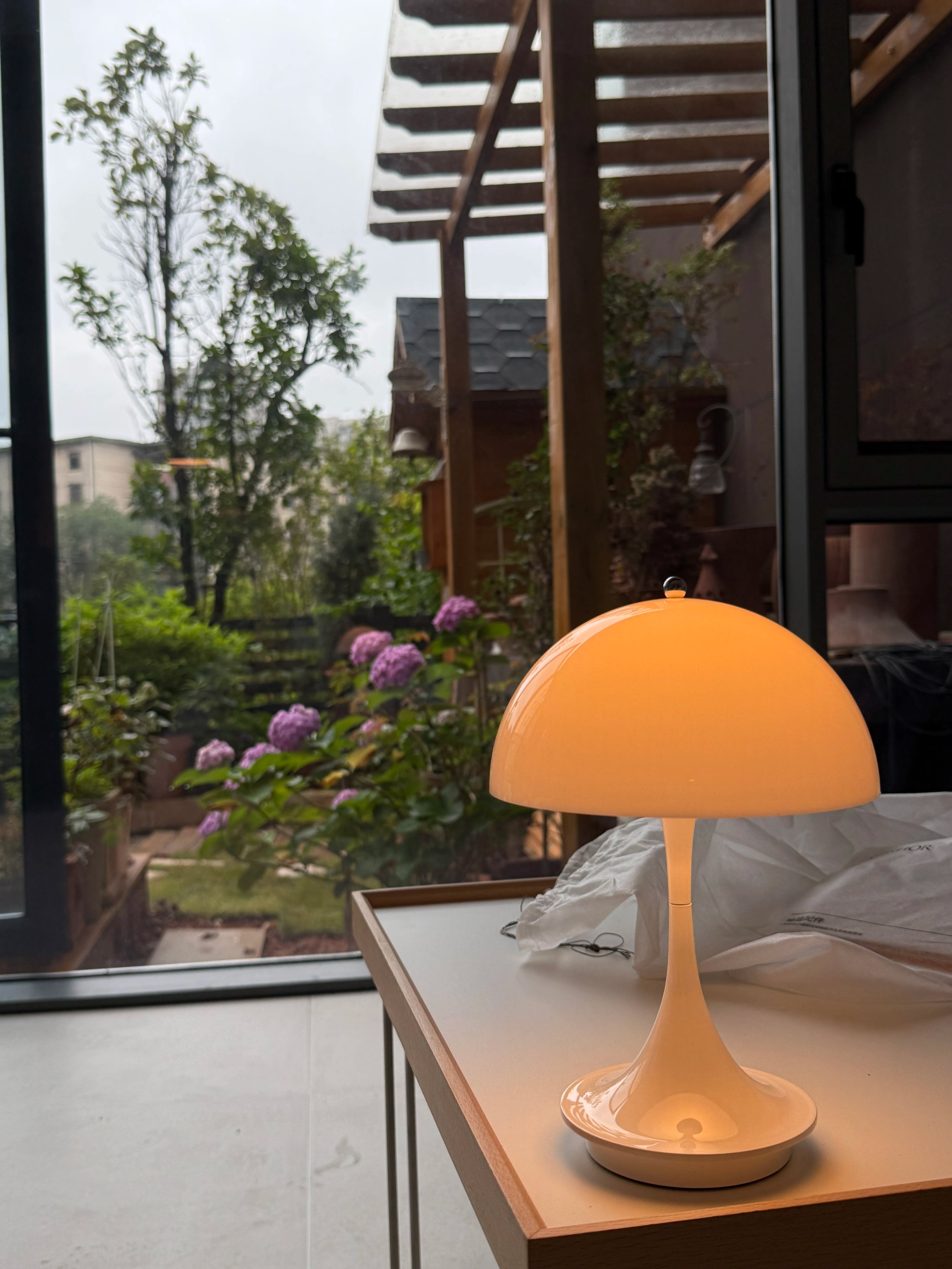 Rechargeable modern danish mushroom table lamp