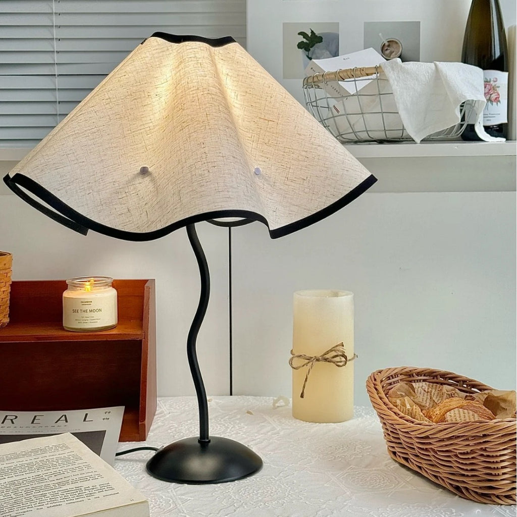 Retro Pleated Cordless Table Lamp – Wireless Rechargeable Atmosphere Light