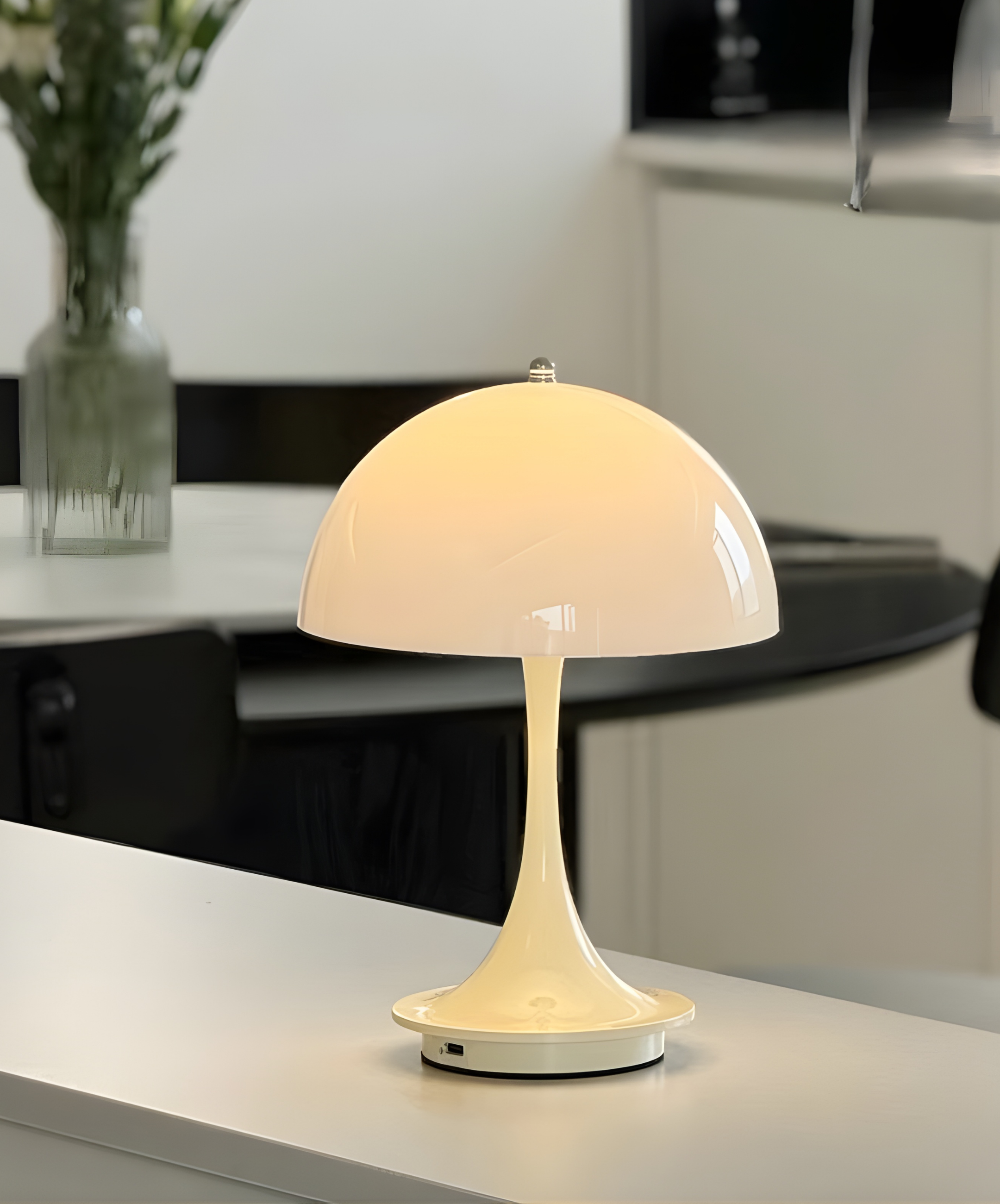 Rechargeable modern danish mushroom table lamp