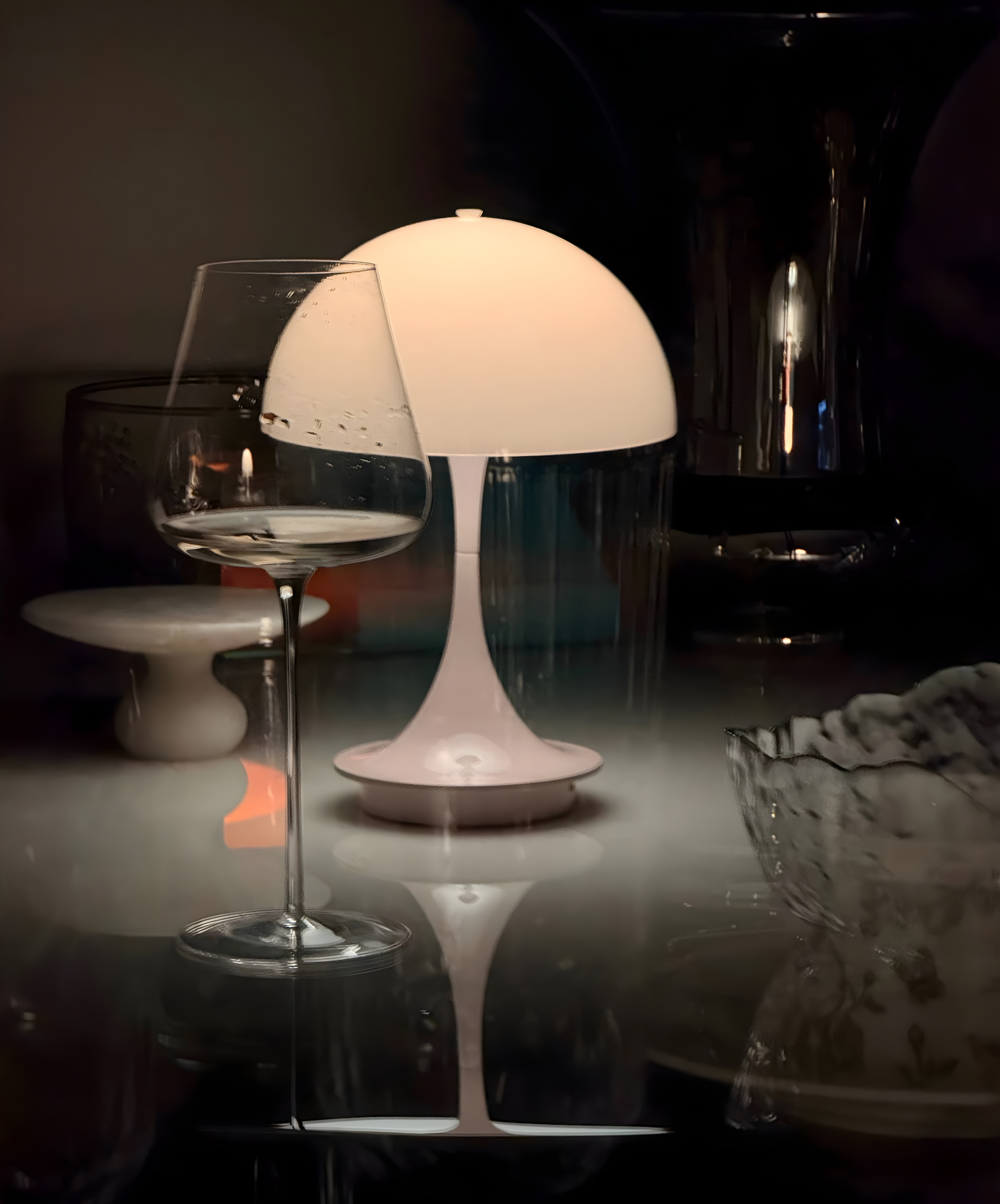 Rechargeable modern danish mushroom table lamp