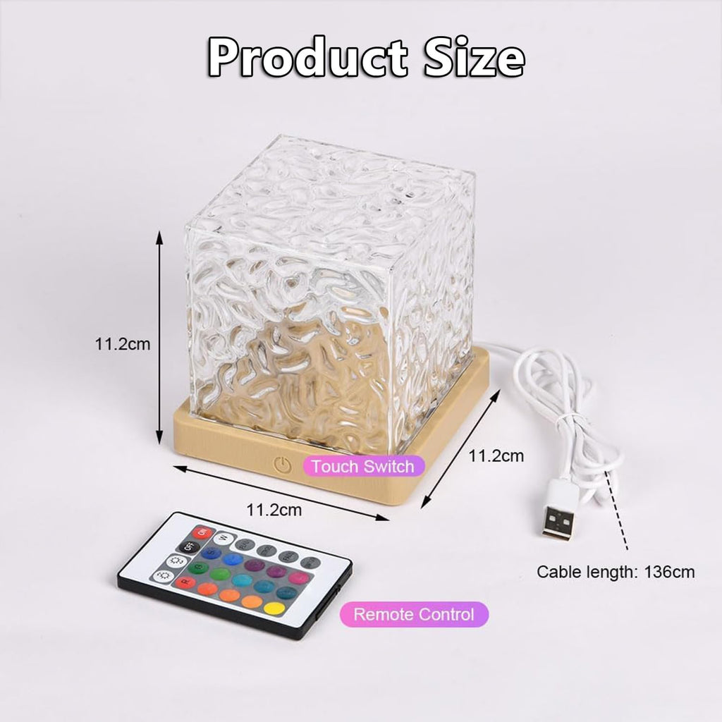 Remote control 16color Water Ripple High Modern Aesthetic Bedside Dynamic Night Lamp
