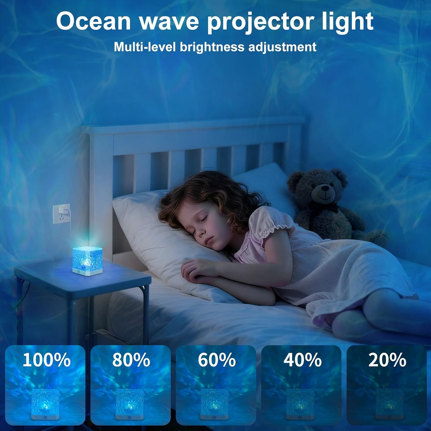 Remote control 16color Water Ripple High Modern Aesthetic Bedside Dynamic Night Lamp