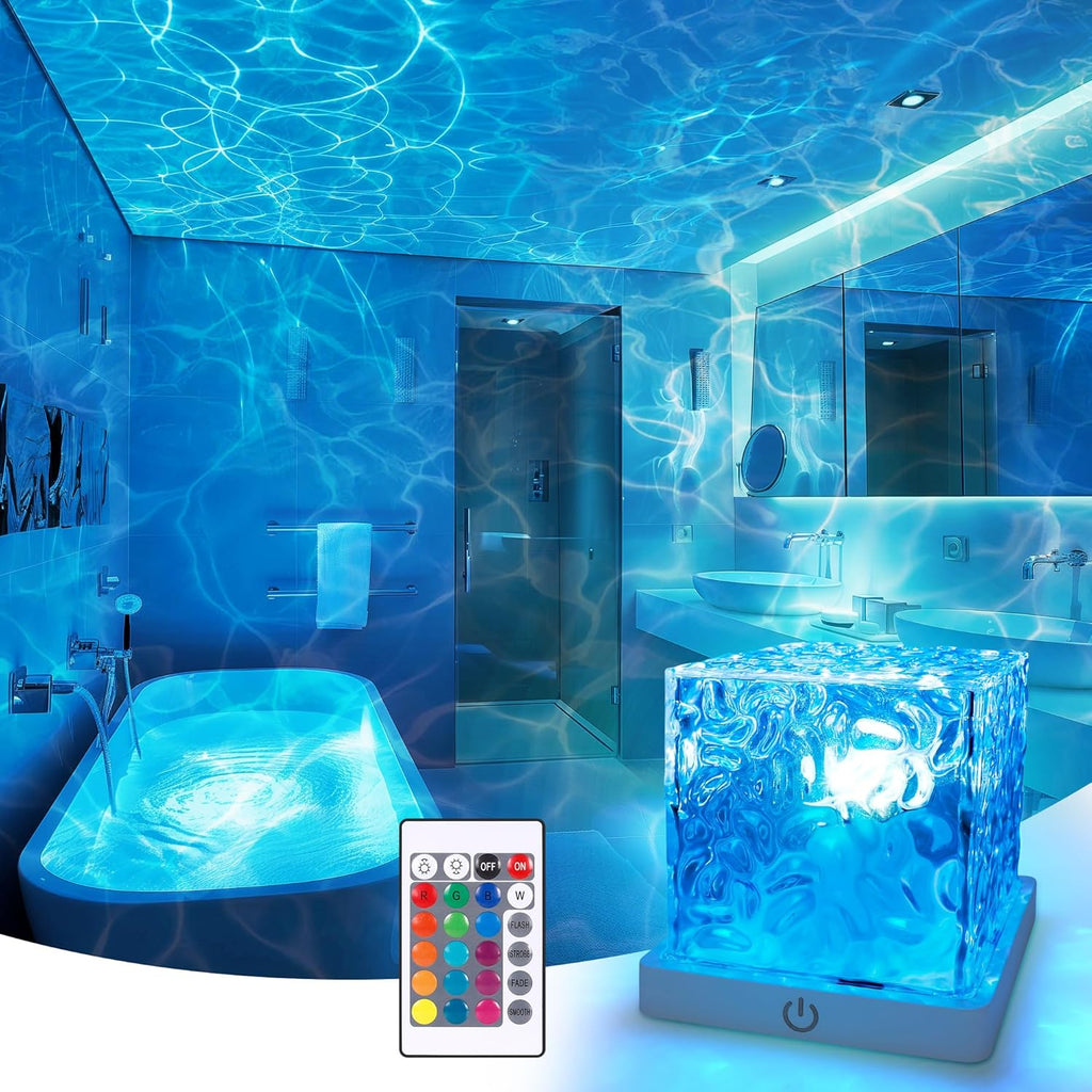 Remote control 16color Water Ripple High Modern Aesthetic Bedside Dynamic Night Lamp