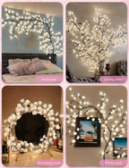 Remot-control japanese white cherry blossom branch light