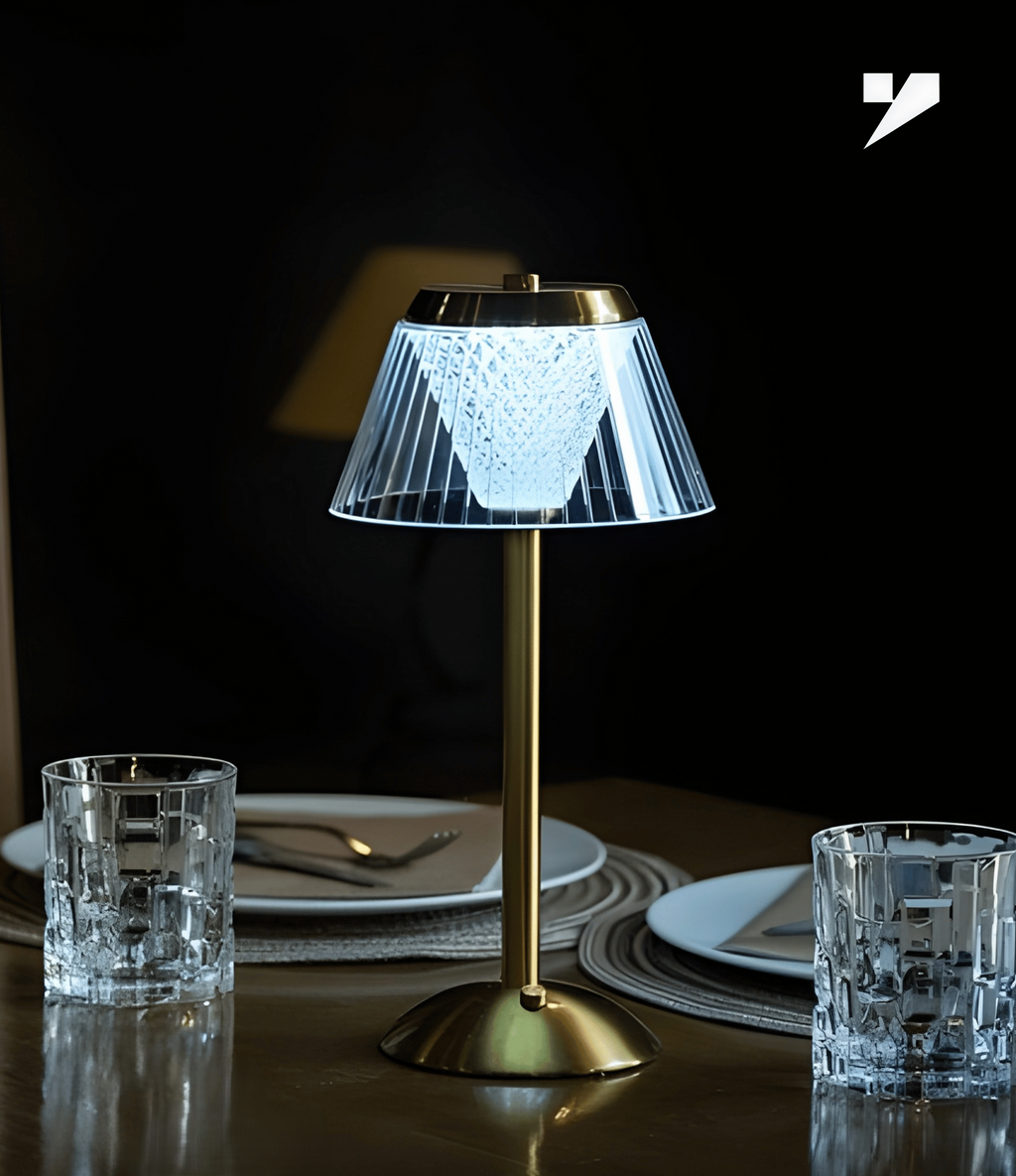 Luxury Golden Crystal Touch Lamp – Rechargeable Cordless Table Lamp