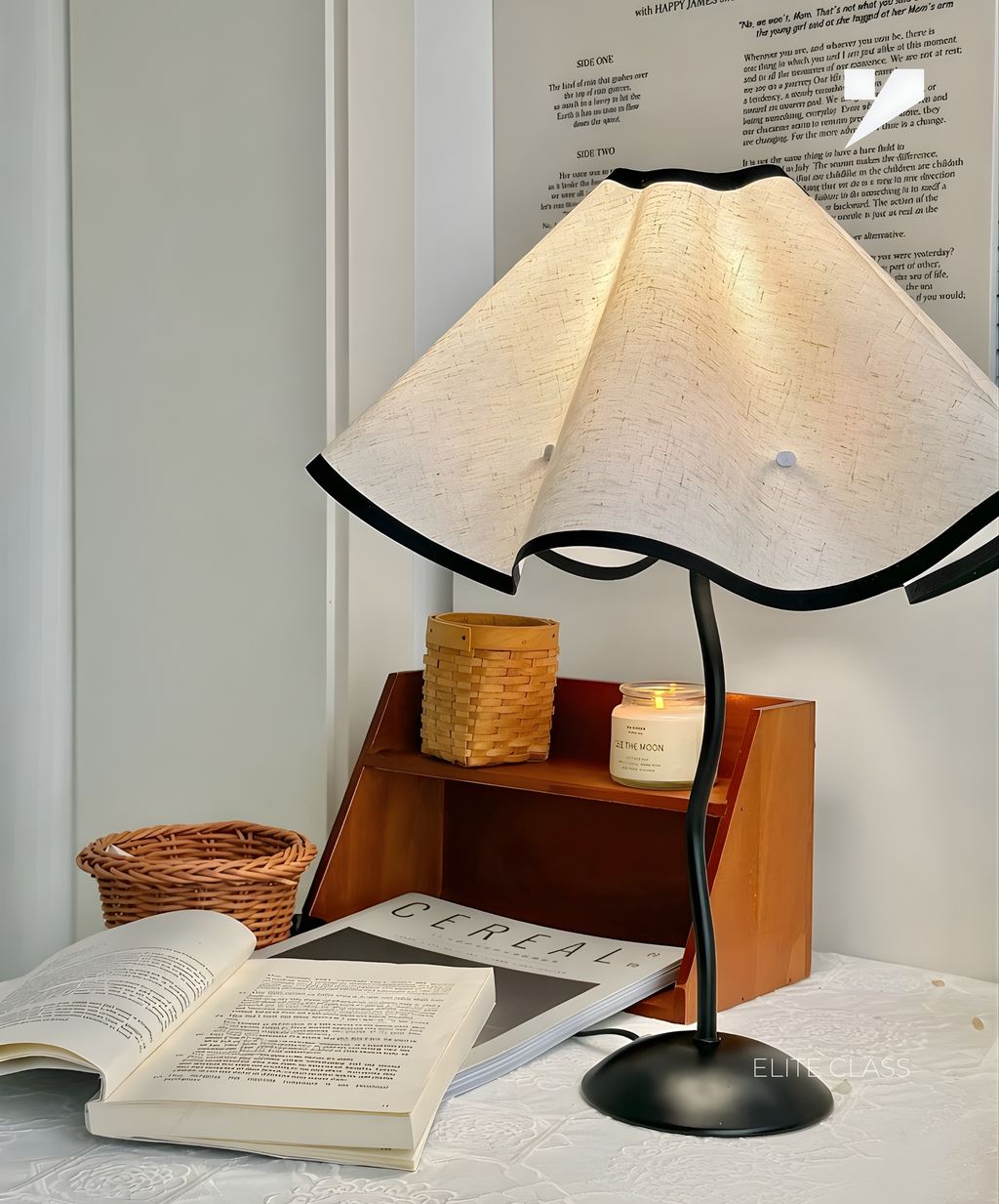 Retro Pleated Cordless Table Lamp – Wireless Rechargeable Atmosphere Light