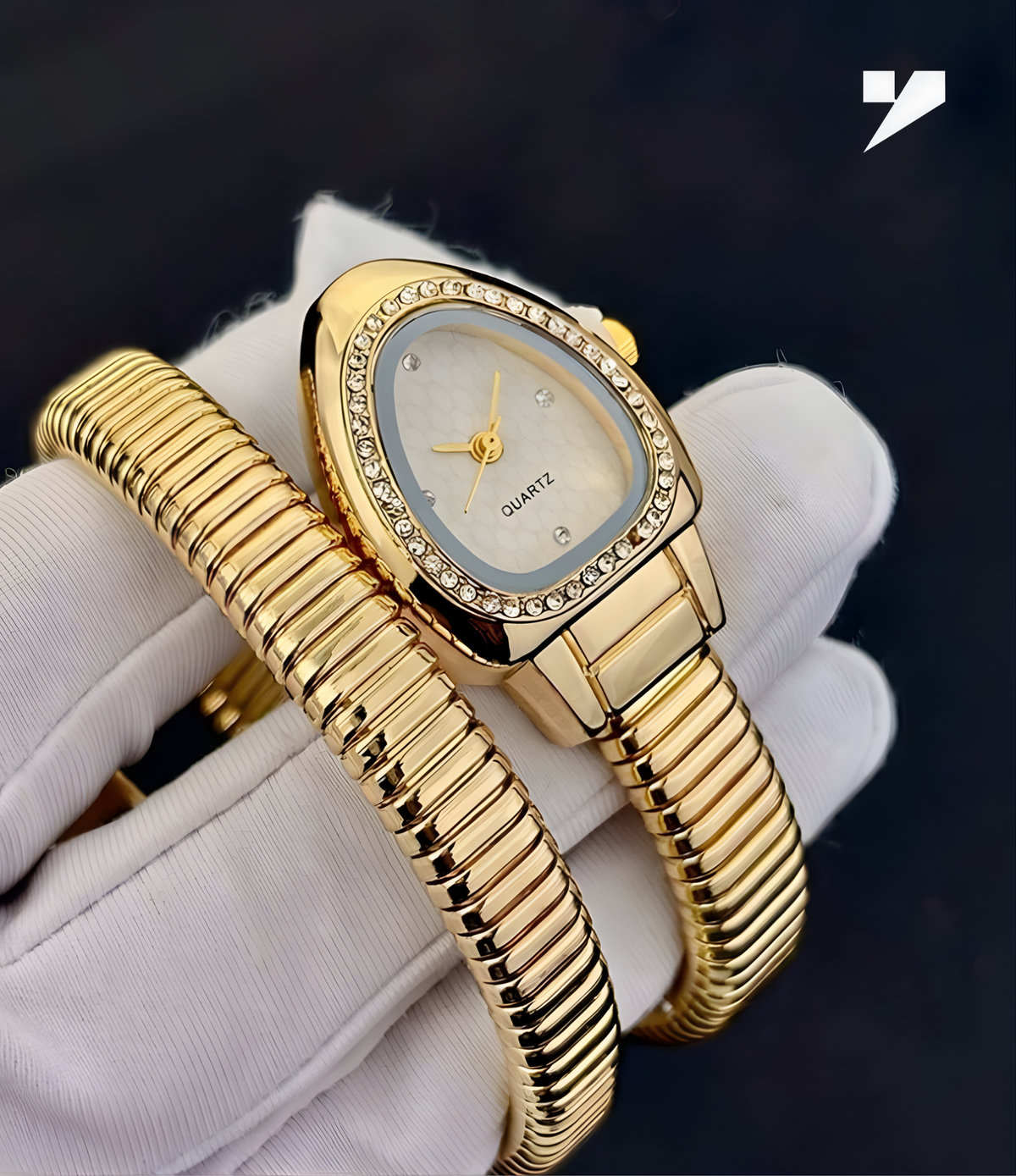 Serpentine Gold – Luxury Snake Wrap Watch for Women
