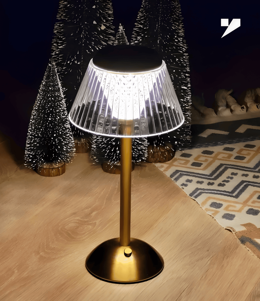 Luxury Golden Crystal Touch Lamp – Rechargeable Cordless Table Lamp