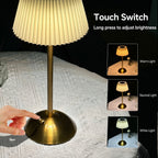 Retro Pleated Cordless Table Lamp – Wireless Rechargeable Atmosphere Light