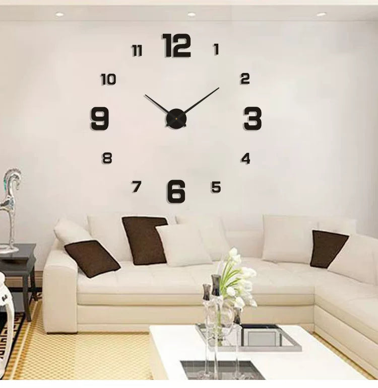 European Style 3D DIY Wall Clock | Silent & Stylish Home Decor