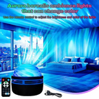 2 in 1 Northern Ocean Wave Projector, 360° Galaxy & Aurora Lamp