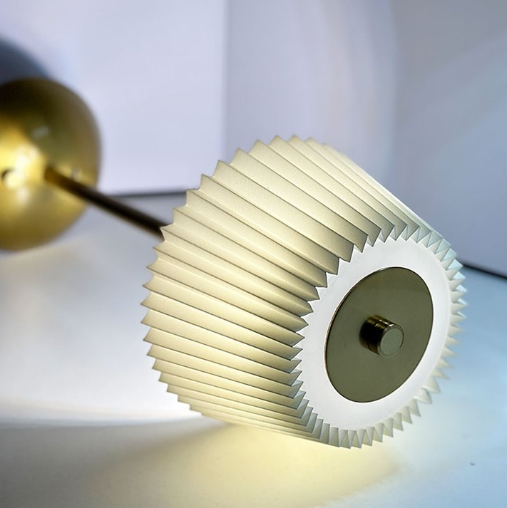 Retro Pleated Cordless Table Lamp – Wireless Rechargeable Atmosphere Light