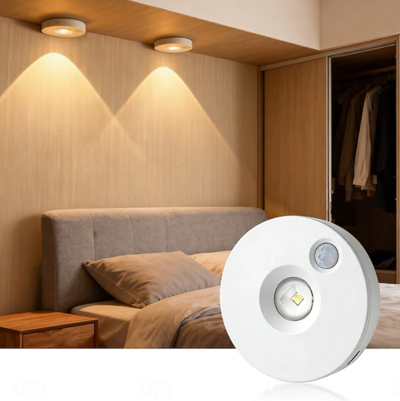 3-Pack Rechargeable Motion Sensor Spotlights for Premium Cabinets & Closets