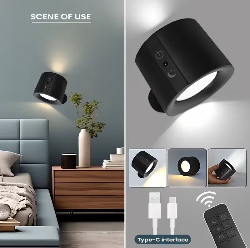 No-Drill Rechargeable Magnetic Wall Light with 360° Rotatable