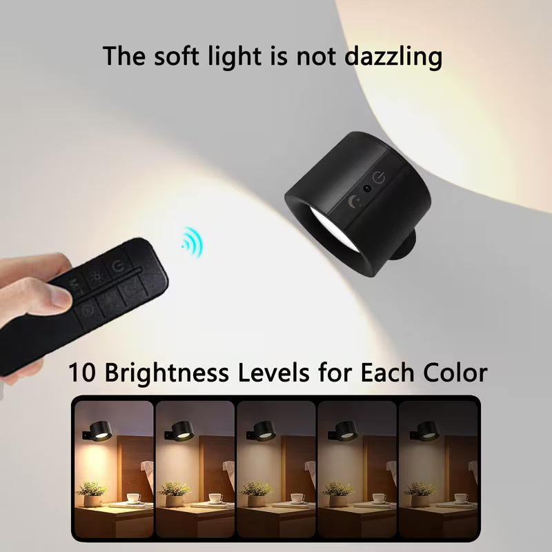 No-Drill Rechargeable Magnetic Wall Light with 360° Rotatable
