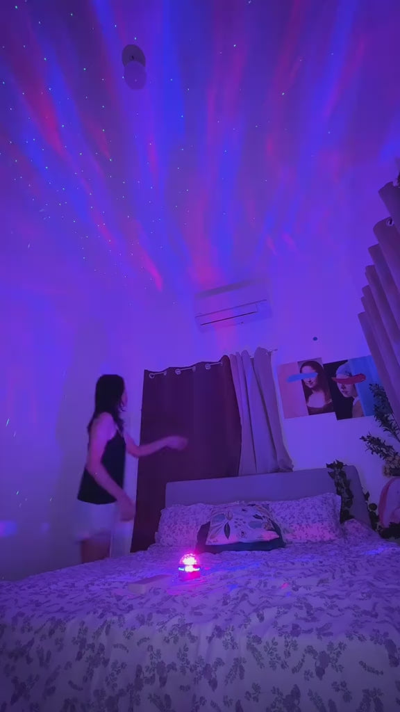 2 in 1 Northern Ocean Wave Projector, 360° Galaxy & Aurora Lamp